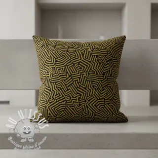 Tissu déco jacquard Mesopotamie noir jaune
