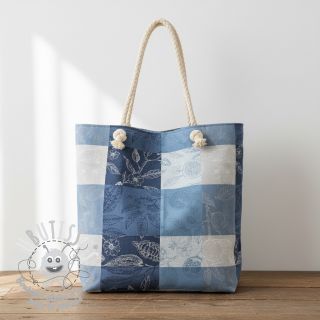 Tissu déco FRENCH TABLE CLOTH JACQUARD Cabosse allover indigo