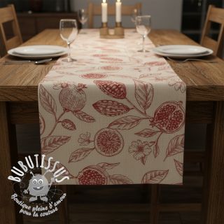 Tissu déco RUSTIC VINTAGE PRINT Granata groseille
