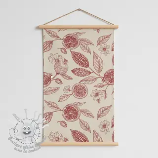 Tissu déco RUSTIC VINTAGE PRINT Granata groseille