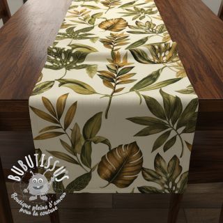 Tissu déco premium Linenlook Botanic Bold Leaf digital print