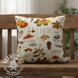 Tissu déco premium Linenlook Fall Harvest Recipe digital print