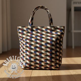 Tissu déco Linenlook premium Cube Illusion Art