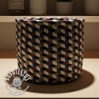 Tissu déco Linenlook premium Cube Illusion Art