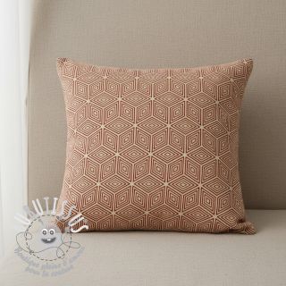 Tissu déco Linenlook Blocks 3D Illusion cherry