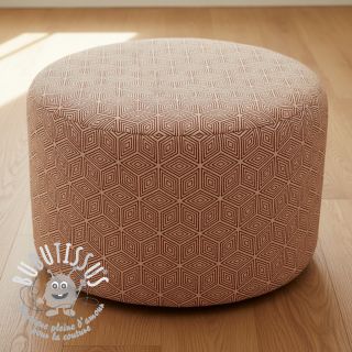 Tissu déco Linenlook Blocks 3D Illusion cherry