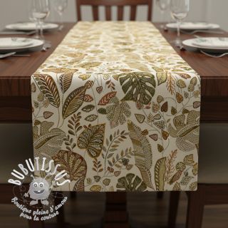 Tissu déco jacquard Euphoria blanc kaki