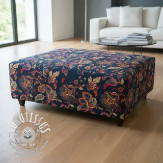 Tissu déco jacquard Inaya bleu