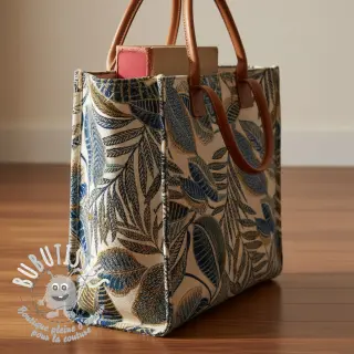 Tissu déco jacquard Cacao allover bleu