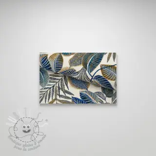 Tissu déco jacquard Cacao allover bleu