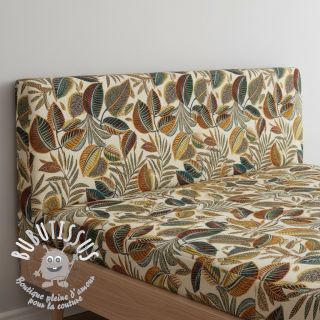 Tissu déco jacquard Cacao allover multico