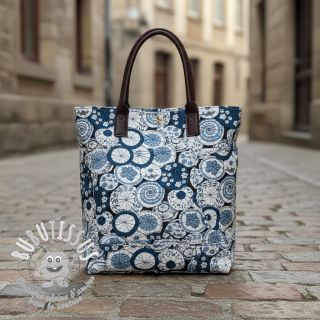 Tissu déco jacquard Kusmi bleu