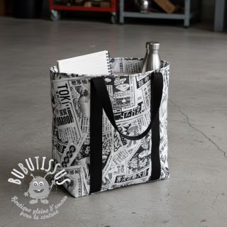 Tissu déco jacquard Neo noir blanc