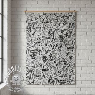 Tissu déco jacquard Neo noir blanc