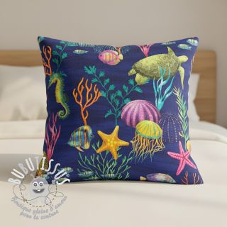 Tissu déco premium Underwater sea life digital print
