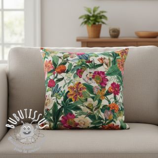 Tissu déco premium Linenlook Flashy Floral Party digital print