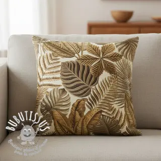 Tissu déco premium Leaf Embroidery digital print