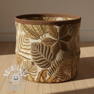 Tissu déco premium Leaf Embroidery digital print