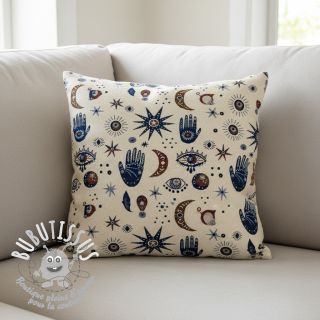 Tissu déco jacquard Namaste allover blanc