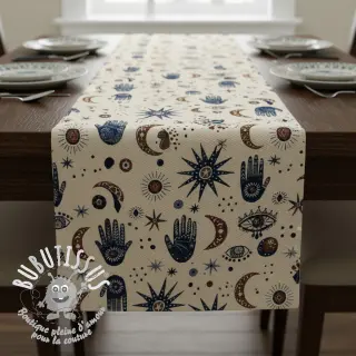 Tissu déco jacquard Namaste allover blanc