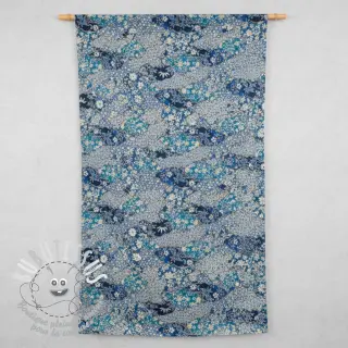 Tissu déco jacquard Nuage allover bleu
