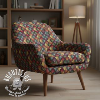 Tissu déco GOBELIN PREMIUM Graphic Wave Scale