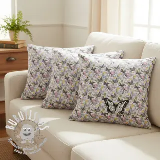 Tissu déco Genoveva butterfly lila digital print