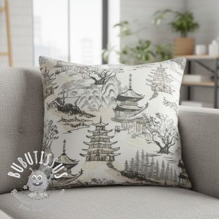 Tissu déco Haru beige digital print