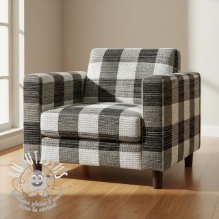 Tissu déco jacquard TWEED allover graphite