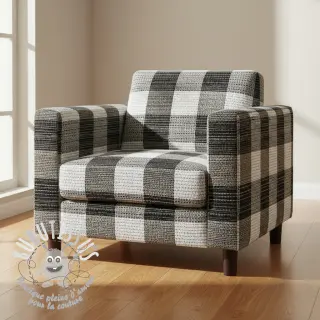 Tissu déco jacquard TWEED allover graphite