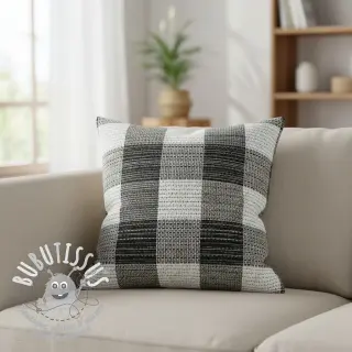 Tissu déco jacquard TWEED allover graphite