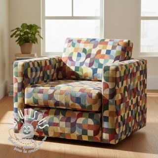 Tissu déco GOBELIN Graphic retro shapes