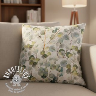 Tissu déco Linenlook Eucalyptus boho leaf digital print