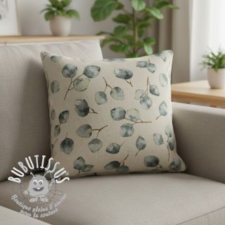 Tissu déco Linenlook Eucalyptus watercolour branch