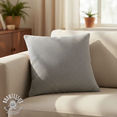 Tissu déco DOBBY Colored stripe navy blue