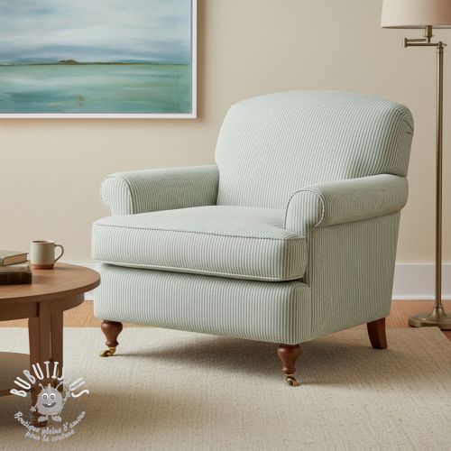 Tissu déco DOBBY Colored stripe soft green