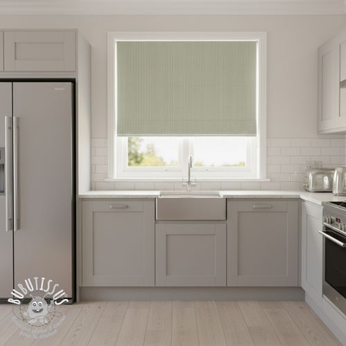 Tissu déco DOBBY Colored stripe soft green