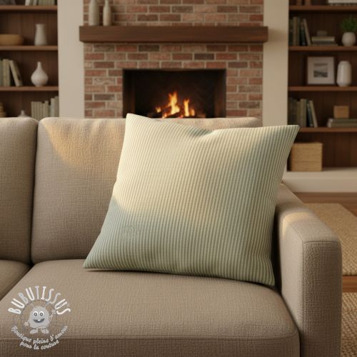 Tissu déco DOBBY Colored stripe soft green