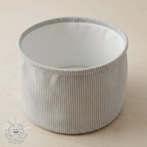 Tissu déco DOBBY Colored stripe grey