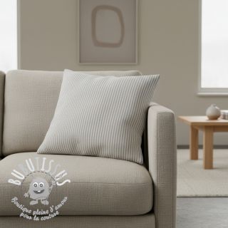 Tissu déco DOBBY Colored stripe grey