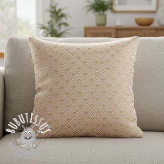 Tissu déco Linenlook Art deco cubes rose metallic premium