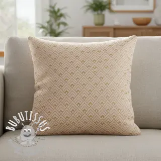 Tissu déco Linenlook Art deco cubes rose metallic premium