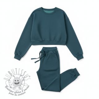 Sweat envers minkee MELANGE dark petrol