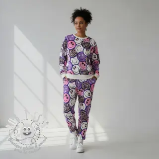 Sweat Happy faces purple digital print