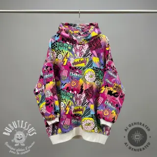 Sweat Manga fuchsia digital print