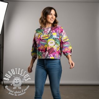 Sweat Manga fuchsia digital print