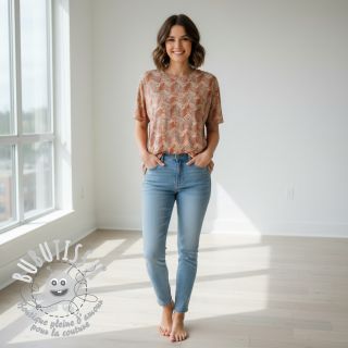 Jersey VISCOSE Structure beige digital print