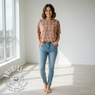 Jersey VISCOSE Structure beige digital print