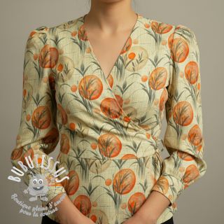 Jersey VISCOSE Enjoy The Silence orange digital print