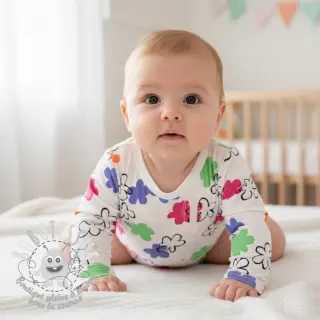 Jersey Flower prints white